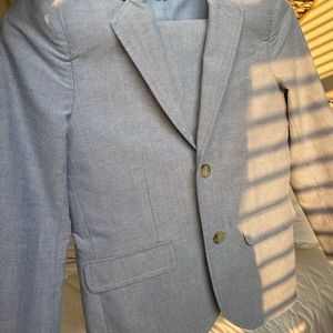 Light blue chambray suit with shirt and bow tie